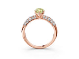 Rose gold Fancy Yellow Marquise  Diamond Pavé Band Solitaire Ring with Four-Prong Setting_56