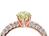 Rose gold Fancy Yellow Marquise  Diamond Pavé Band Solitaire Ring with Four-Prong Setting_57