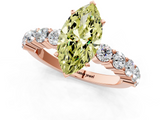 Rose gold Fancy Yellow Marquise  Diamond Pavé Band Solitaire with Four-Prong Setting_1