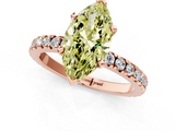 Rose gold Fancy Yellow Marquise  Diamond Pavé Band Solitaire with Four-Prong Setting_1