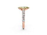 Rose gold Fancy Yellow Marquise  Diamond Pavé Band Solitaire with Four-Prong Setting_2