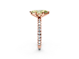 Rose gold Fancy Yellow Marquise  Diamond Pavé Band Solitaire with Four-Prong Setting_2