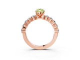 Rose gold Fancy Yellow Marquise  Diamond Pavé Band Solitaire with Four-Prong Setting_3