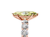 Rose gold Fancy Yellow Marquise  Diamond Pavé Band Solitaire with Four-Prong Setting_5