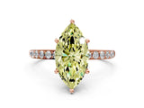 Rose gold Fancy Yellow Marquise  Diamond Pavé Band with Six-Prong Setting_27