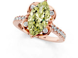 Rose gold Fancy Yellow Marquise  Diamond Pave Band with Floral Prong Setting_28