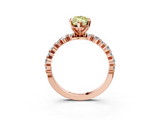 Rose gold Fancy Yellow Marquise  Diamond Prong Set Engagement Ring with Pave Band_3