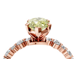 Rose gold Fancy Yellow Marquise  Diamond Prong Set Engagement Ring with Pave Band_4