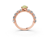 Rose gold Fancy Yellow Marquise  Diamond Prong Setting with Side Stones on a Pave Band_3