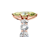 Rose gold Fancy Yellow Marquise  Diamond Prong Setting with Side Stones on a Pave Band_5