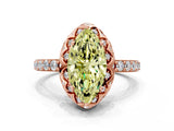 Rose gold Fancy Yellow Marquise  Diamond Solitaire Ring with Shared Prong Pavé Band_16