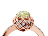 Rose gold Fancy Yellow Marquise  Diamond Solitaire Ring with Shared Prong Pavé Band_20