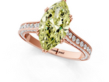 Rose gold Fancy Yellow Marquise  Diamond Solitaire with Pave Band and Six-Prong Setting_1