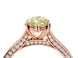 Rose gold Fancy Yellow Marquise  Diamond Solitaire with Pave Band and Six-Prong Setting_4