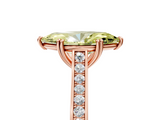 Rose gold Fancy Yellow Marquise  Diamond Solitaire with Pave Band and Six-Prong Setting_5