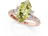 Rose gold Fancy Yellow Marquise  Diamond Three-Stone Pave Band with Four-Prong Setting_1