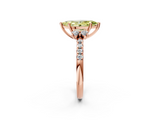 Rose gold Fancy Yellow Marquise  Diamond Three-Stone Pave Band with Four-Prong Setting_2