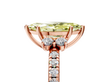 Rose gold Fancy Yellow Marquise  Diamond Three-Stone Pave Band with Four-Prong Setting_5