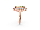 Rose gold Fancy Yellow Marquise  Halo Cluster Diamond Engagement Ring with Prong Setting and Polished Band_22
