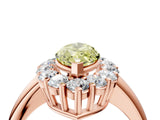 Rose gold Fancy Yellow Marquise  Halo Cluster Diamond Engagement Ring with Prong Setting and Polished Band_24
