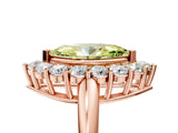 Rose gold Fancy Yellow Marquise  Halo Cluster Diamond Engagement Ring with Prong Setting and Polished Band_25