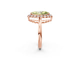 Rose gold Fancy Yellow Marquise  Halo Cluster Diamond Engagement Ring with Solitaire Band and Prong Setting_48