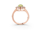 Rose gold Fancy Yellow Marquise  Halo Cluster Diamond Engagement Ring with Solitaire Band and Prong Setting_49