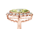 Rose gold Fancy Yellow Marquise  Halo Cluster Diamond Engagement Ring with Solitaire Band and Prong Setting_51
