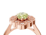 Rose gold Fancy Yellow Marquise  Halo Diamond Cluster Engagement Ring with Milgrain Bezel Setting and Solitaire Band_30