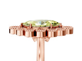 Rose gold Fancy Yellow Marquise  Halo Diamond Cluster Engagement Ring with Milgrain Bezel Setting and Solitaire Band_31