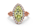 Rose gold Fancy Yellow Marquise  Halo Diamond Engagement Ring with Filigree Band and Four-Prong Setting_81
