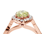 Rose gold Fancy Yellow Marquise  Halo Diamond Engagement Ring with Filigree Band and Four-Prong Setting_85