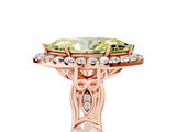 Rose gold Fancy Yellow Marquise  Halo Diamond Engagement Ring with Filigree Band and Four-Prong Setting_86