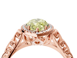 Rose gold Fancy Yellow Marquise  Halo Diamond Engagement Ring with Intricate Filigree Band and Four-Prong Setting_21