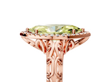 Rose gold Fancy Yellow Marquise  Halo Diamond Engagement Ring with Intricate Filigree Band and Four-Prong Setting_22