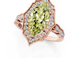 Rose gold Fancy Yellow Marquise  Halo Diamond Engagement Ring with Milgrain Band and Four-Prong Setting_18