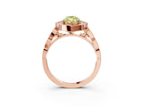 Rose gold Fancy Yellow Marquise  Halo Diamond Engagement Ring with Milgrain Band and Four-Prong Setting_20