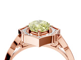 Rose gold Fancy Yellow Marquise  Halo Diamond Engagement Ring with Milgrain Band and Four-Prong Setting_21