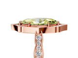 Rose gold Fancy Yellow Marquise  Halo Diamond Engagement Ring with Milgrain Band and Four-Prong Setting_22