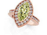 Rose gold Fancy Yellow Marquise  Halo Diamond Engagement Ring with Milgrain Pave Band and Four-Prong Setting_160