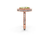 Rose gold Fancy Yellow Marquise  Halo Diamond Engagement Ring with Milgrain Pave Band and Four-Prong Setting_161