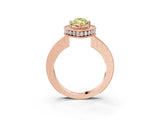 Rose gold Fancy Yellow Marquise  Halo Diamond Engagement Ring with Milgrain Pave Band and Four-Prong Setting_162