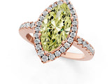 Rose gold Fancy Yellow Marquise  Halo Diamond Engagement Ring with Pavé Band and Four-Prong Setting_148