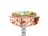 Rose gold Fancy Yellow Marquise  Halo Diamond Engagement Ring with Pavé Band and Four-Prong Setting_152
