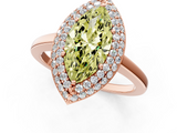 Rose gold Fancy Yellow Marquise  Halo Diamond Engagement Ring with Solitaire Band and Four-Prong Setting_1