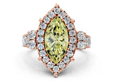 Rose gold Fancy Yellow Marquise  Halo Diamond Engagement Ring with Split Shank and Four-Prong Setting_28