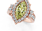 Rose gold Fancy Yellow Marquise  Halo Diamond Engagement Ring with Split Shank and Four-Prong Setting_29
