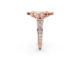 Rose gold Fancy Yellow Marquise  Halo Diamond Engagement Ring with Split Shank and Four-Prong Setting_30