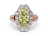 Rose gold Fancy Yellow Marquise  Halo Diamond Engagement Ring with Split Shank and Prong Setting_28
