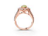 Rose gold Fancy Yellow Marquise  Halo Diamond Engagement Ring with Split Shank and Prong Setting_31
